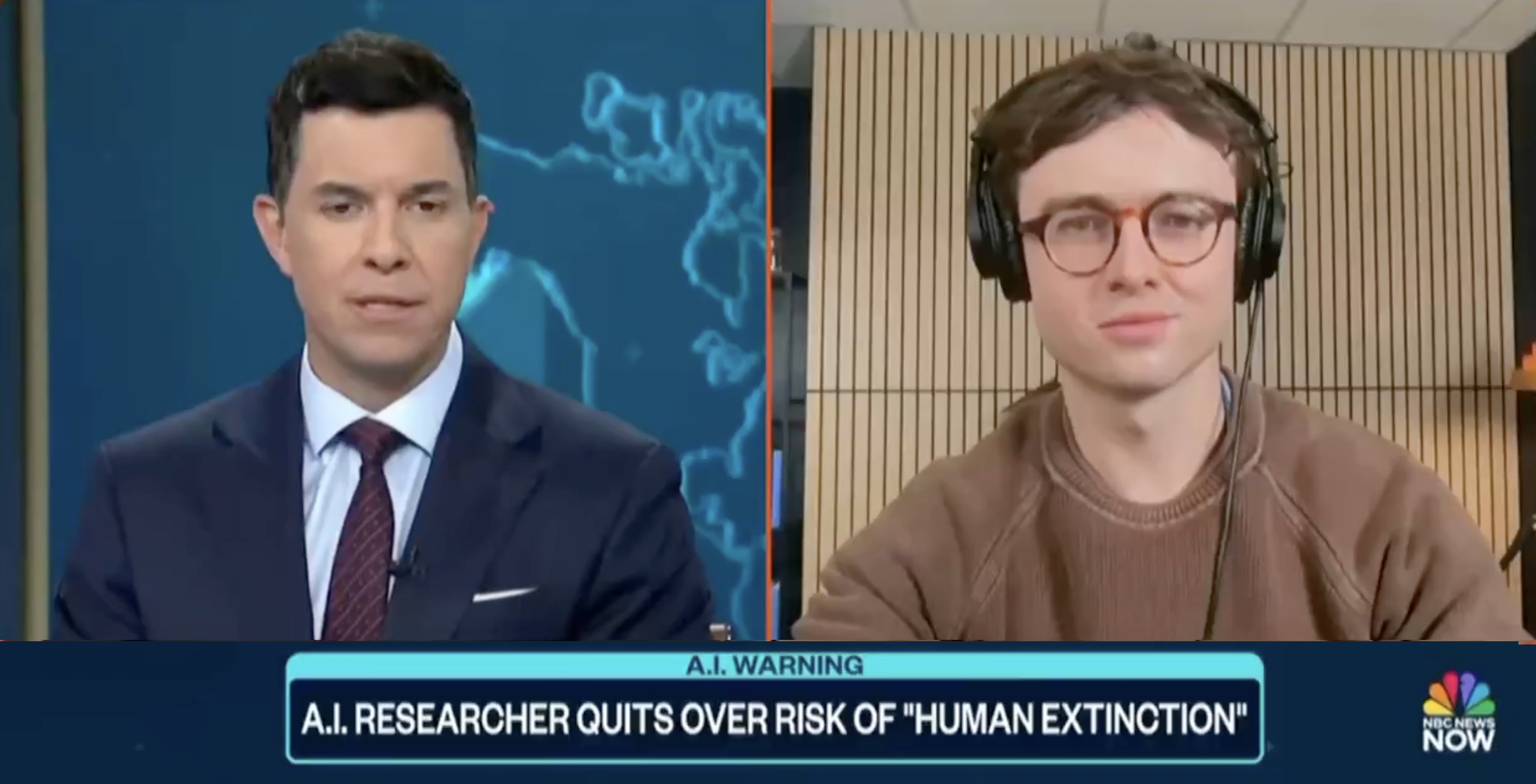Jacob Coxon entrevistado en televisión sobre el riesgo de extinción